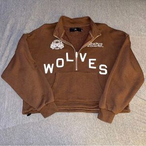 Darc Sport Brown Wolves cropped zip Sweater
